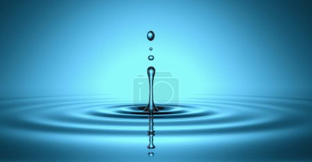 water drop in a ocean of water,  concept of wellness and beauty products