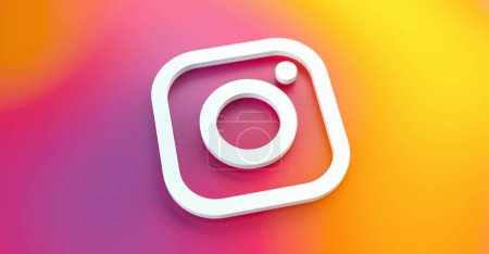 Photo for BERLIN, GERMANY JUNE 2021: New Instagram logo camera icon, mobile applications on colorful plastic background. The Social network Instagram is one of the largest social networks in the world. - Royalty Free Image