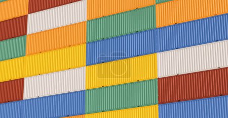 Photo for Many containers in a harbor - Royalty Free Image