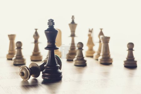 Foto de Figura de ajedrez, estrategia de concepto de negocio, liderazgo, equipo e imagen de éxito - Imagen libre de derechos