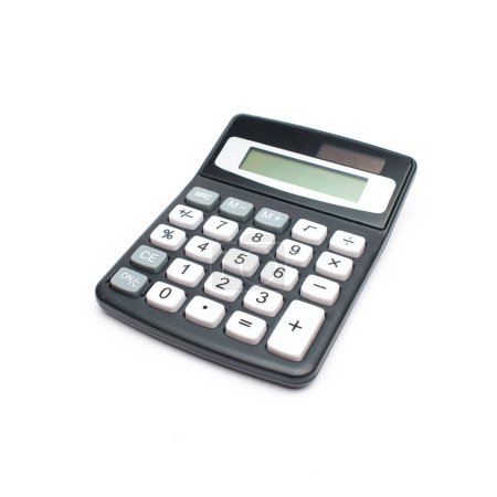 Téléchargez les photos : Calculatrice de poche sur un fond blanc - en image libre de droit
