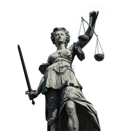 Téléchargez les photos : Justizia isolé sur fond blanc - en image libre de droit