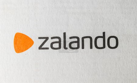 Photo for BERLIN, GERMANY OCTOBER, 2017: Zalando logo on a Box. Zalando is a German electronic commerce company seated in Berlin. They sell online shoes, clothing and other fashion items. - Royalty Free Image