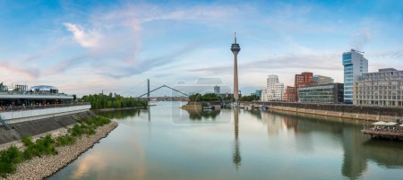 Photo for Sunset in Dusseldorf panorama - Royalty Free Image