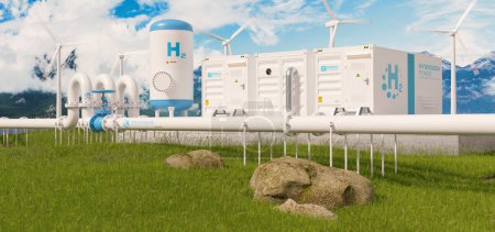 Téléchargez les photos : Gazoduc d'hydrogène pour la transformation du secteur de l'énergie vers l'écologie, neutre en carbone, sources d'énergie sûres et indépendantes pour remplacer le gaz naturel - en image libre de droit
