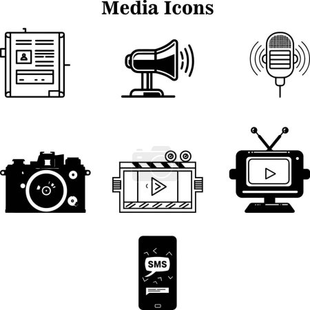 Foto de Icono de medios vectoriales conjunto ilustración - Imagen libre de derechos