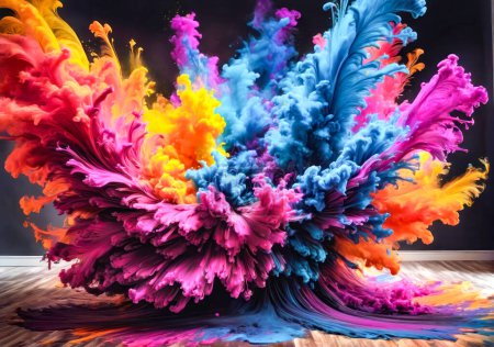 Foto de Humos coloridos. Fumes multicolores flotantes.Fondo de color abstracto - Imagen libre de derechos