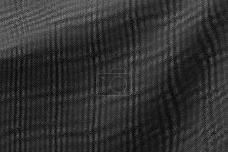 Photo for Black color sports clothing fabric football shirt jersey texture and textile background. - Royalty Free Image