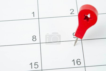 Photo for The concept of planning and deadline with push pin on calendar date. - Royalty Free Image