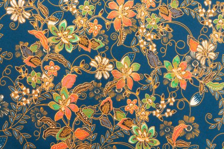 Foto de Thai silk traditional motif textile and texture background. - Imagen libre de derechos