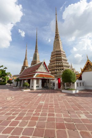 Photo for Wat Pho Temple or Wat Phra Chetuphon with blue sky background. - Royalty Free Image
