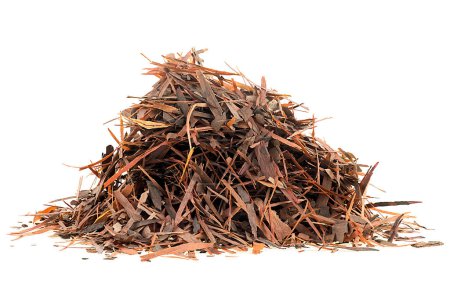 Heap of Lapacho tea isolated on a white background. Herbal tea.