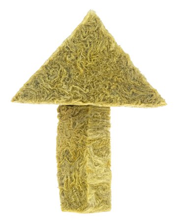 Stone mineral wool insulation isolated on a white background. Pieces of glass wool. Fiberglass.