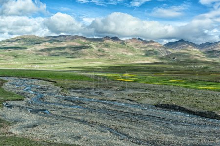 Photo for Landscape along the way between Karo La Pass and Simu La Pass, Tibet - Royalty Free Image