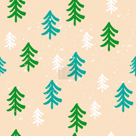 Illustration for Christmas tree seamless pattern. Vector illustration - Royalty Free Image