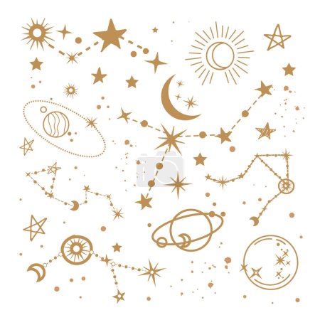 Illustration for Vector illustration of planet and galaxy on white background isolated - Royalty Free Image