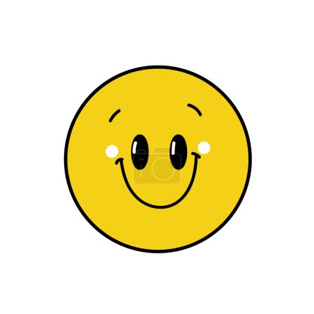 Illustration for Yellow face smile on white background. Logo. Vector illustration - Royalty Free Image