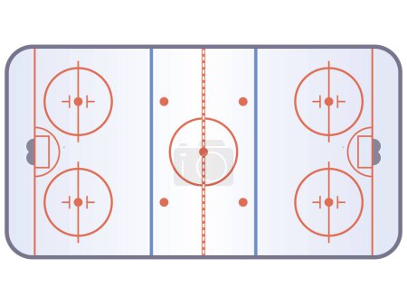 Illustration for Hockey ice rink isolated on a white background - Royalty Free Image