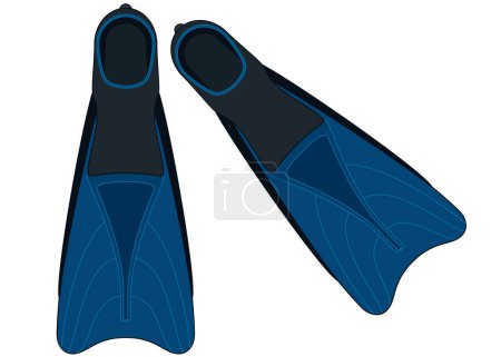 Illustration for Freediving, pair of short blade fins isolated on a white background - Royalty Free Image