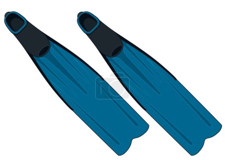 Illustration for Freediving, pair of long blade fins isolated on a white background - Royalty Free Image