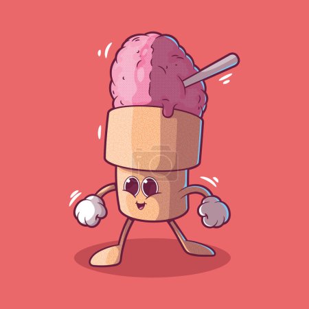 Ice Cream Punk character vector illustration, Food, brand, mascot design concept.