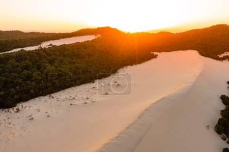 Photo for Sunset over the dunes of Moreton Island Desert, Queensland, Australia - Royalty Free Image