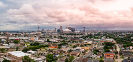 Téléchargez les photos : Coucher de soleil sur la Nouvelle-Orléans sur le Mississippi, Louisiane, USA - en image libre de droit