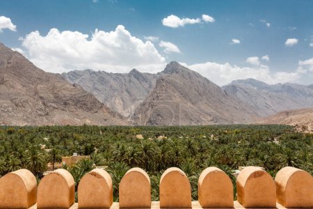 Photo for Panoramic view from the Nakhal fort in Nakhl, Oman, Arabia, Middle East - Royalty Free Image