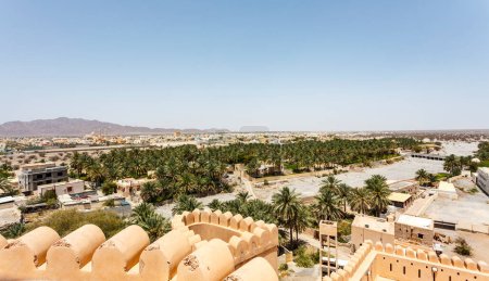 Photo for Panoramic view from the Nakhal fort in Nakhl, Oman, Arabia, Middle East - Royalty Free Image