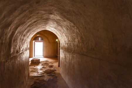Photo for Tunnel inside of Nakhal fort in Nakhl, Oman, Arabia - Royalty Free Image