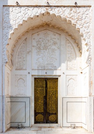 Golden door of the Bibi Ka Maqbara - baby Taj Mahal - in Aurangabad, Maharashtra, India, Asia
