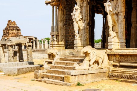 Photo for Exterior of the Sri Virupaksha temple with music pillars, Hampi, Karnataka, India, Asia - Royalty Free Image