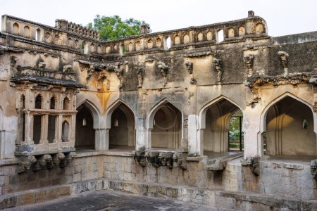 Photo for Interior of Queen's Bath in Hampi, Karnataka, India, Asia - Royalty Free Image