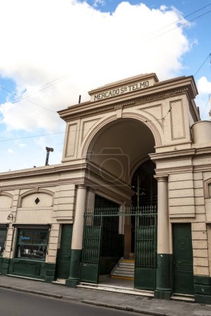 Entrance building of the San Telmo market hall (Spanish: Mercado Sn Telmo) in Buenos Aires, Argentina, South America