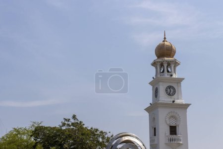 La torre del reloj Jubileo (Queen Victoria Memorial Clock Tower) en George Town, Penang, Malasia, Asia