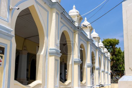 Exterior of the Acheen Street Malay mosque in George Town, Penang, Malaysia, Asia