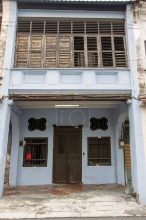 Casa comerciante china en el viejo disrict de George Town, Penang, Malasia, Asia
