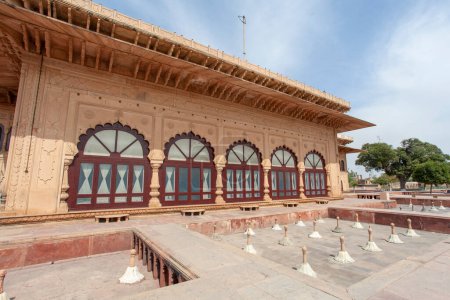Facade of the Gopal Bhawan, Deeg palace, Deeg, Rajasthan, India, Asia
