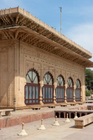 Façade du Gopal Bhawan, Deeg palais, Deeg, Rajasthan, Inde, Asie