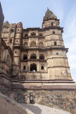 Außenansicht des Chaturbhuj-Tempels in Orchha, Madhya Pradesh, Indien, Asien