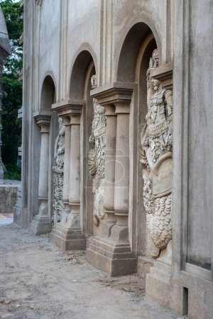 Facade of the Bawali Krishna temple, Bawali, West Bengal, India, Asia