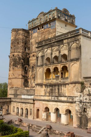 Außenansicht des Jahangir Mahal, Orchha Fort, Orchha, Niwara, Madhya Pradesh, Indien, Asien