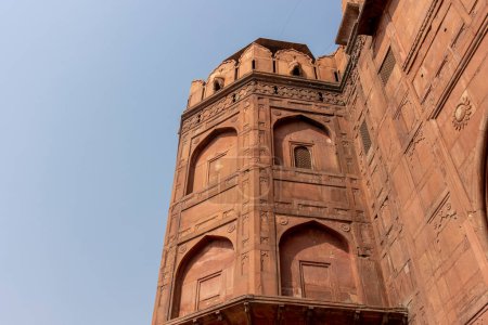 Eingangstor von Lal Qila, dem Roten Fort in Alt-Delhi, Indien, Asien