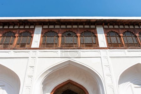 Exterior del Naubat Khana (Drum House) en el Fuerte Rojo en Delhi, India, Asia