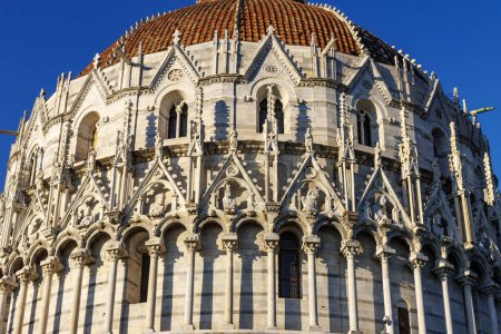Exterior of the baptistery of St. John in Pisa, Tuscany, Italy, Europe
