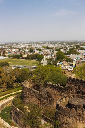Photo for City view of Jhansi from Jhansi fort in Jhansi, Budelkhand, Uttar Pradesh, India, Asia - Royalty Free Image