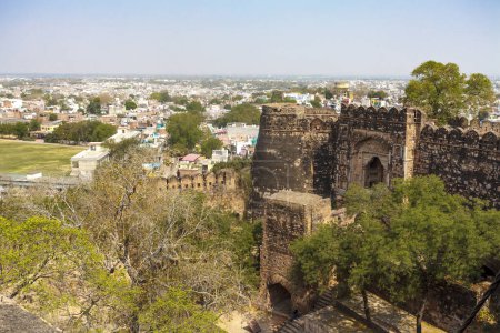 Photo for City view of Jhansi from Jhansi fort in Jhansi, Budelkhand, Uttar Pradesh, India, Asia - Royalty Free Image