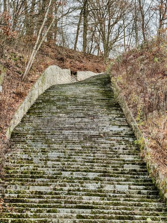 Photo for MAUTHAUSEN, AUSTRIA - DECEMBER 4, 2022: A view looking up the Stairs of Death at the Mauthausen concentration camp in Austria. - Royalty Free Image