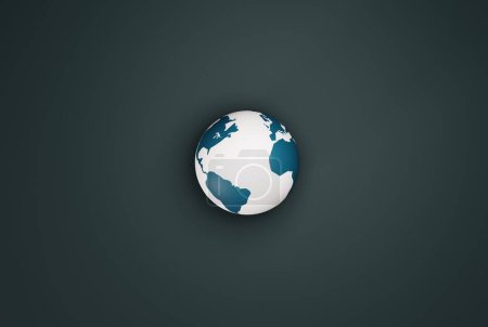 Photo for Small globe on a dark background. The concept of globalization, traveling around the world, international interests. 3D render, 3D illustration. - Royalty Free Image