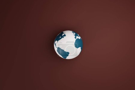 Photo for Small globe on a dark background. The concept of globalization, traveling around the world, international interests. 3D render, 3D illustration. - Royalty Free Image